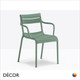 11 C Souvenir Stackable Dining Chair with Armrests, Polypropylene - In Designer Colours & Neutral Tones - Décor for Business