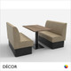 1 A C Battersea 4 Seat Booth Set - Plain, Standard-Height Backrest - Includes 2 x 1200mm Banquette Benches with 1 x Table - Décor for Business