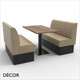 1 A C Battersea 4 Seat Booth Set - Plain, Standard-Height Backrest - Includes 2 x 1200mm Banquette Benches with 1 x Table - Décor for Business