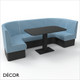 Battersea U-Shaped Booth Set - Plain, Standard-Height Backrest - Includes 1 x 1000mm, 2 x 750mm Rounded Corners & 2 x 600mm Banquette Benches with 1 x Table - Décor for Business