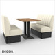 Battersea 4 Seat Booth Set - Fluted, Standard-Height Backrest - Includes 2 x 1200mm Banquette Benches with 1 x Table - Décor for Business