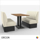 Battersea 4 Seat Booth Set - Fluted, Standard-Height Backrest - Includes 2 x 1200mm Banquette Benches with 1 x Table - Décor for Business