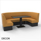 Battersea U-Shaped Booth Set - Fluted, Standard-Height Backrest - Includes 1 x 1000mm, 2 x 750mm Rounded Corners & 2 x 600mm Banquette Benches with 1 x Table - Décor for Business