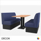 Battersea 6 Seat Booth & Table Set with a Luxurious Deep Quilted, Standard-Height Backrest - Includes 2 x 1500mm Banquette Benches with 1 x Table - Décor for Business