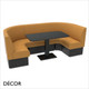 Battersea U-Shaped Booth Set - Luxurious Deep Quilted, Standard-Height Backrest - Includes 1 x 1000mm, 2 x 750mm Rounded Corners & 2 x 600mm Banquette Benches with 1 x Table - Décor for Business