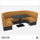 Battersea U-Shaped Booth Set - Luxurious Deep Quilted, Standard-Height Backrest - Includes 1 x 1000mm, 2 x 750mm Rounded Corners & 2 x 600mm Banquette Benches with 1 x Table - Décor for Business