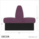 B 3 Battersea 1 Seat 600mm Twin Back to Back Banquette Bench - Plain, Standard-Height Backrest - Décor for Business