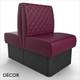 Battersea 1 Seat 600mm Twin Back to Back Banquette Bench - Luxurious Deep Quilted, Standard-Height Backrest - Décor for Business