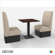 Battersea 2 Seat Booth Set - Fluted, High Backrest - Includes 2 x 600mm Banquette Benches with 1 x Table - Décor for Business