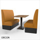 Battersea 4 Seat Booth Set - Plain, High Backrest - Includes 2 x 1200mm Banquette Benches with 1 x Table - Décor for Business