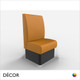 Battersea 1 Seat 600mm Banquette Bench - Plain, High Backrest - Décor for Business