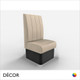 Battersea 1 Seat 600mm Banquette Bench - Fluted, High Backrest - Décor for Business