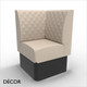 Battersea 700mm x 700mm Square Corner Booth Seat - Luxurious Deep Quilted, Standard-Height Backrest - Décor for Business