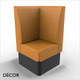 Battersea 700mm x 700mm Square Corner Booth Seat - Plain, High Backrest - Décor for Business