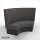 Battersea 1200mm x 1200mm Large Round Corner Booth Seat - Plain, High Backrest - Décor for Business