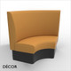 Battersea 1000mm x 1000mm Medium Round Corner Booth Seat - Plain, High Backrest - Décor for Business
