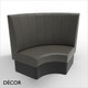 Battersea 1000mm x 1000mm Medium Round Corner Booth Seat - Fluted, High Backrest - Décor for Business