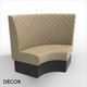 Battersea 1000mm x 1000mm Medium Round Corner Booth Seat - Luxurious Deep Quilted, High Backrest - Décor for Business