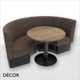 Battersea Medium ½ Round Booth Set - Plain, Standard-Height Backrest - Includes 2 x 1000mm Round Banquette Benches with 1 x 800mm Table - Décor for Business