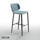 1 C Midj - Wrap Bar Stool Featuring Tapered Metal Legs, Bar Height - In Designer Fabrics & Eco Leathers - Décor for Designers