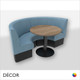 Battersea Medium ½ Round Booth Set - Fluted, Standard-Height Backrest - Includes 2 x 1000mm Round Banquette Benches with 1 x 800mm Table - Décor for Business