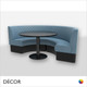 Battersea Large ½ Round Booth Set - Luxurious Deep Quilted, Standard-Height Backrest - Includes 2 x 1200mm Round Banquette Benches with 1 x 1200mm Table - Décor for Business