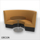 Battersea Medium ½ Round Booth Set - Plain, High Backrest - Includes 2 x 1000mm Round Banquette Benches with 1 x 800mm Table - Décor for Business