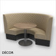 Battersea Medium ½ Round Booth Set - Luxurious Deep Quilted, High Backrest - Includes 2 x 1000mm Round Banquette Benches with 1 x 800mm Table - Décor for Business