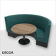 Battersea Large ½ Round Booth Set - Luxurious Deep Quilted, High Backrest - Includes 2 x 1200mm Round Banquette Benches with 1 x 1200mm Table - Décor for Business