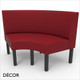 Greenwich Medium Round Corner Unit 1000mm x 1000mm Banquette Bench - Plain, Standard-Height Backrest - Décor for Business