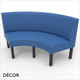Greenwich Large Round Corner Unit 1200mm x 1200mm Banquette Bench - Plain, Standard-Height Backrest - Décor for Business