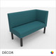 B 3 Greenwich Square Corner Unit 1350mm Banquette Bench - Plain, Standard-Height Backrest - Décor for Business