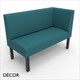 B 3 Greenwich Square Corner Unit 1350mm Banquette Bench - Plain, Standard-Height Backrest - Décor for Business