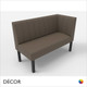 Greenwich Square Corner Unit 1350mm Banquette Bench - Fluted, Standard-Height Backrest - Décor for Business
