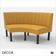 Greenwich Large Round Corner Unit 1200mm x 1200mm Banquette Bench - Fluted, Standard-Height Backrest - Décor for Business