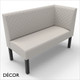 Greenwich Square Corner Unit 1350mm Banquette Bench - Quilted, Standard-Height Backrest - Décor for Business