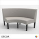 Greenwich Large Round Corner Unit 1200mm x 1200mm Banquette Bench - Quilted, Standard-Height Backrest - Décor for Business