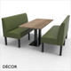 Greenwich 6 Seat Booth Set - Plain, Standard-Height Backrest - Includes 2 x 1500mm Banquette Benches with 1 x Table - Décor for Business Greenwich 6 Seat Booth Set - Plain, Standard-Height Backrest - Includes 2 x 1500mm Banquette Benches with 1 x Table - Décor for Business
