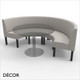Greenwich Large ½ Round Booth Set - Quilted, Standard-Height Backrest - Includes 2 x 1200mm Round Banquette Benches with 1 x 800mm Table - Décor for Business