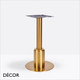 1 N Tavio Vintage Brass Small Round Dining Table Base Featuring a Short Sleeve - For Maximum Ø800mm & 700mm x 700mm Tops - Décor for Business