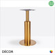 1 N Tavio Vintage Brass Small Round Poseur Table Base Featuring a Long Sleeve - For Maximum Ø600mm & 600mm x 600mm Tops - Décor for Business
