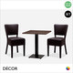 1 A 1 Idro Mirco Set - Table and Two Chairs - Modern Designer Table Base with a Tobacco Pacific Walnut Top, 600mm or 700mm Square and Two Brown Eco Leather Chairs with Wenge Frames - Décor for Business