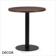 1 A 2 Idro Mirco Set - Table and Two Chairs - Modern Designer Table Base with a Tobacco Pacific Walnut Top, 600mm or 700mm Round and Two Brown Ochre Eco Leather Chairs with Wenge Frames - Décor for Business