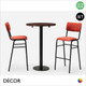 Caffè Pranzo Monza Poseur Set - Table and Two Bar Stools - Modern Designer Poseur Table Base with a Solid Ash Round Table Top in a Walnut Stain and Two Upholstered Bar Stools in a Choice of Designer Colours - For Indoor Use - Décor for Business