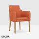 1 A  2 Icon Chairs - Nina P Dining Chair with Armrests and Square Legs - In Designer Fabrics & Eco Leathers - Décor for Business