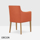 1 A  2 Icon Chairs - Nina P Dining Chair with Armrests and Square Legs - In Designer Fabrics & Eco Leathers - Décor for Business