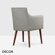 1 A  1 Icon Chairs - Nina P Dining Chair with Armrests and Round Legs - In Designer Fabrics & Eco Leathers - Décor for Business