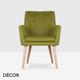 1 A  2 Icon Chairs - Bibi P Dining Chair with Armrests and Round Legs - In Designer Fabrics & Eco Leathers - Décor for Business