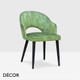 Icon Chairs - Greta P Hole Dining Chair with Armrests and Round Legs - In Designer Fabrics & Eco Leathers - Décor for Business