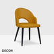 Icon Chairs - Greta P Hole Dining Chair with Armrests and Round Legs - In Designer Fabrics & Eco Leathers - Décor for Business